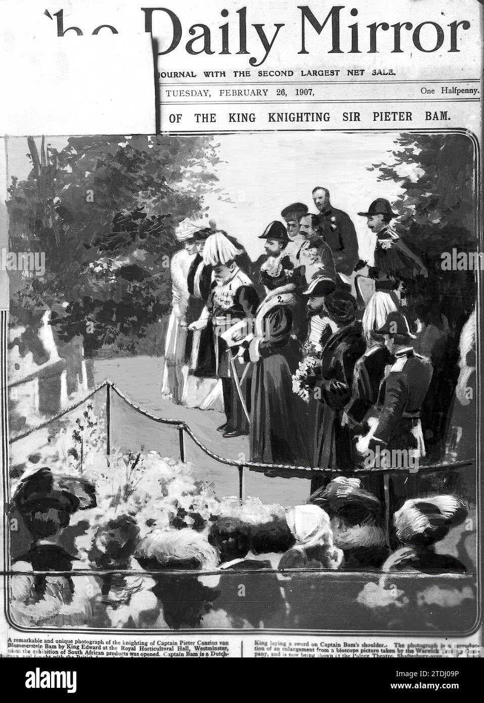 01/31/1907. Une exposition intéressante. Londres. H.H. mm. Les rois Édouard VII (1) et Alexandra (2) inaugurent l'exposition sud-africaine récemment inaugurée au Royal Horticultural Hall. Crédit : Album / Archivo ABC / Daily Mirror Banque D'Images