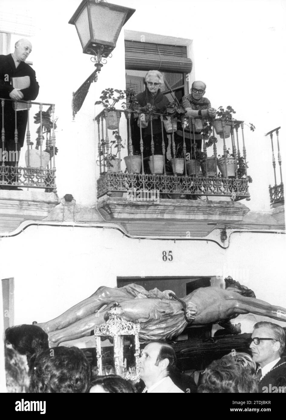 02/14/1978. Semaine Sainte à Séville, via Crucis du Christ de l'expiration de la Fraternité du chiot. Crédit : Album / Archivo ABC / Cubiles Banque D'Images