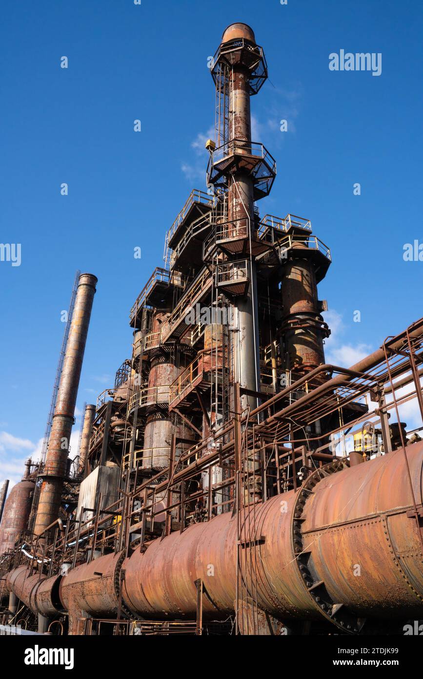 Vue de l'usine de fabrication d'acier Bethlehem Steel en Pennsylvanie Banque D'Images