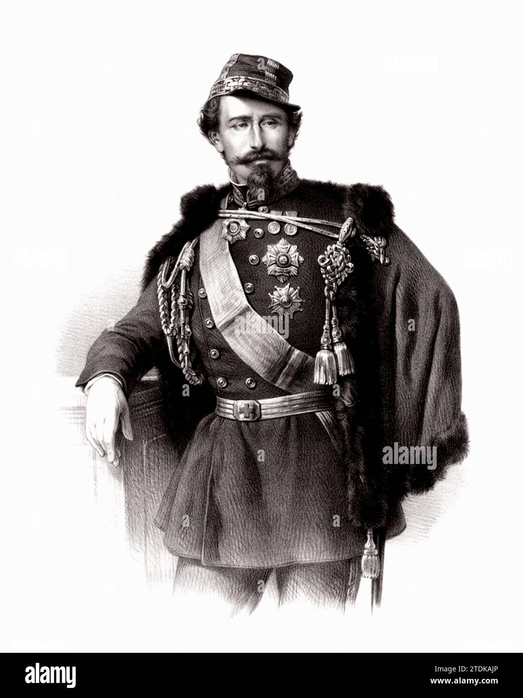 1855 c., ITALIE : le général italien Alfonso Ferrero LA MARMORA ( 1804 - 1878 ). Graveur inconnu. - POLITICIEN - POLITIQUE - POLITICO - POLITICA - RISORGIMENTO - uniforme militaire divisa militare - medaglia - medaglie - médailles - ritratto - baffi - barba - barbe - moustache - baffi - Unità d'Italia - foto storiche - HISTOIRE - incisione - gravure - Lamarmora - della Marmora - PORTRAIT - RITRATTO - fourrure - pelliccia --- Archivio GBB Banque D'Images