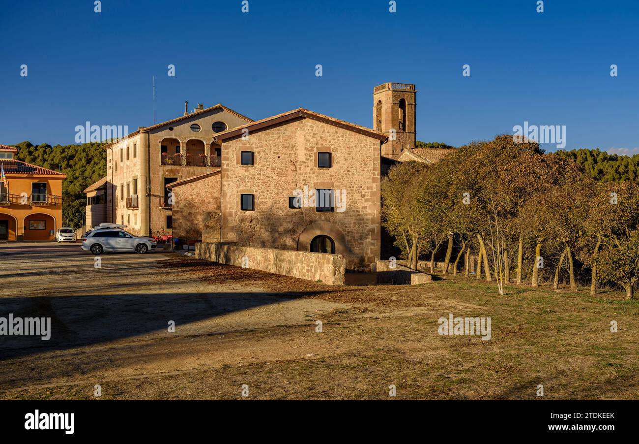 Village de Gaià un après-midi d'hiver (Bages, Barcelone, Catalogne, Espagne) ESP : Aldea de Gaià en una tarde de invierno. Bages, Barcelone, Cataluña España Banque D'Images