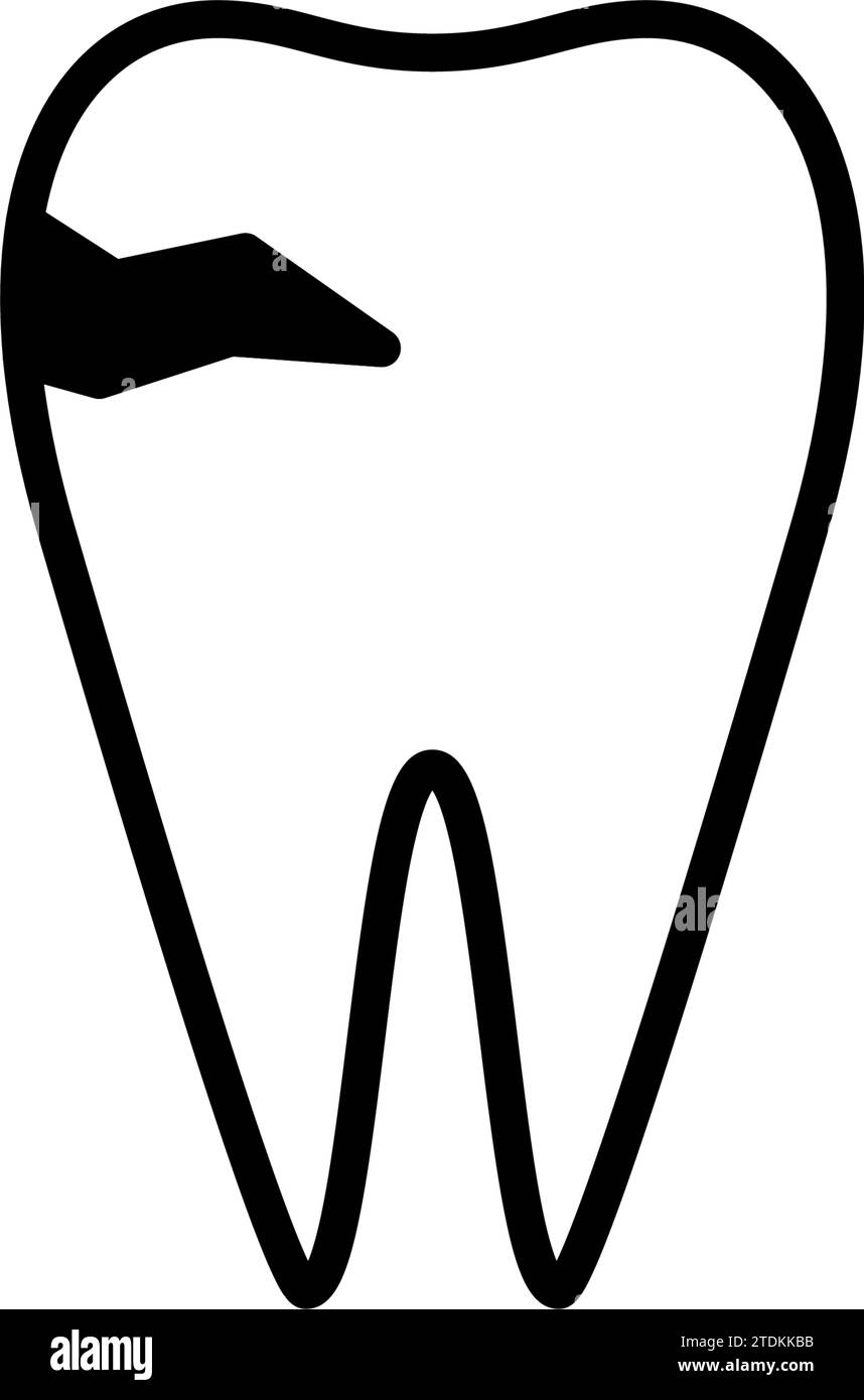 Dentaire : icône d'image d'une cavité, dessin au trait simple, illustration vectorielle Illustration de Vecteur