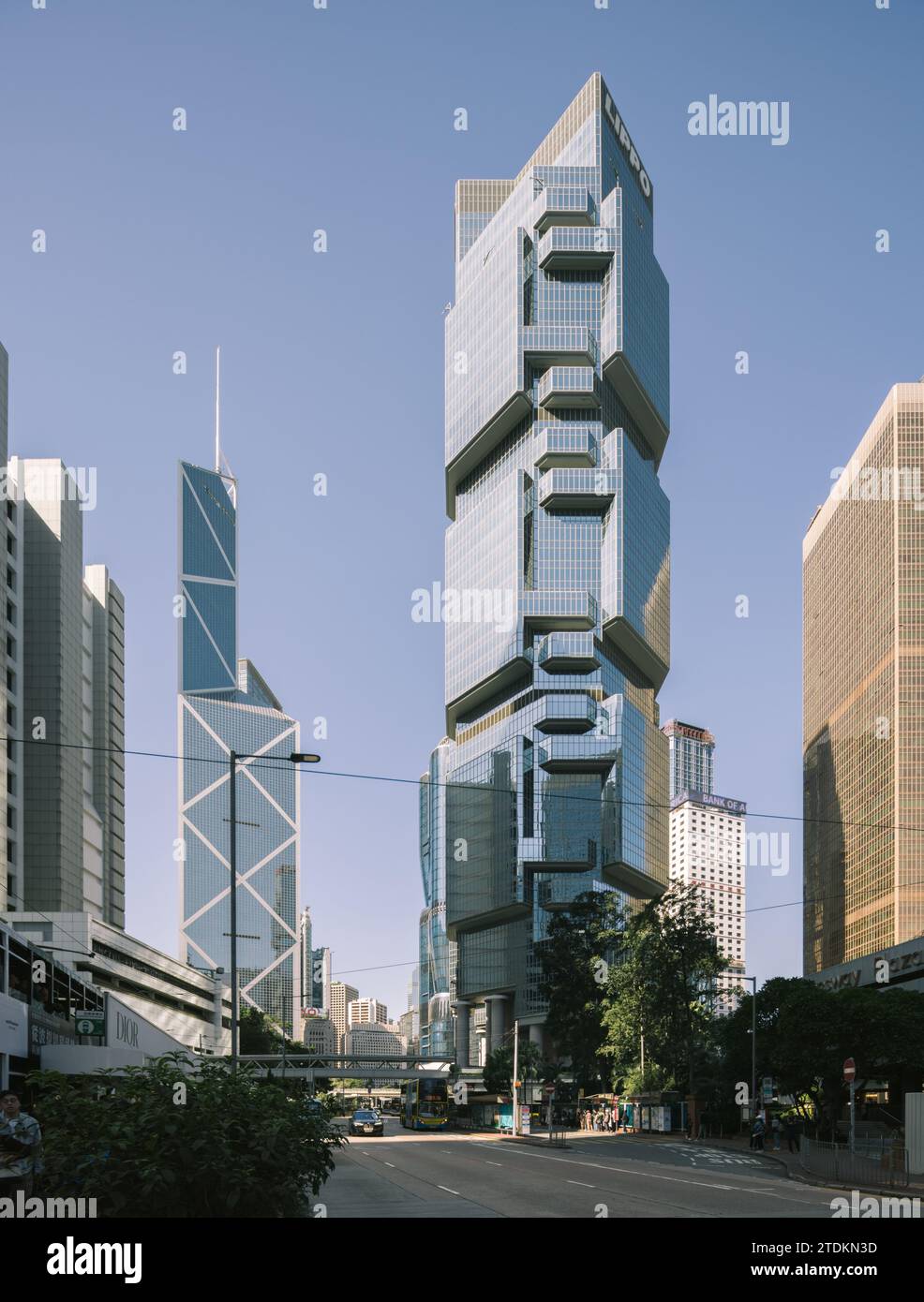 Gratte-ciel Lippo Centre Hong Kong conçu par l'architecte Paul Rudolph Banque D'Images