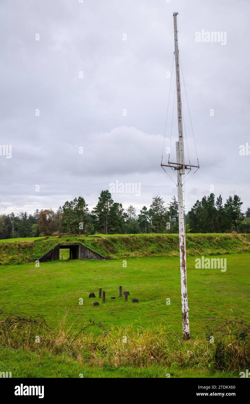 Fortifications au parc d'État de fort Stevens dans l'Oregon, États-Unis Banque D'Images