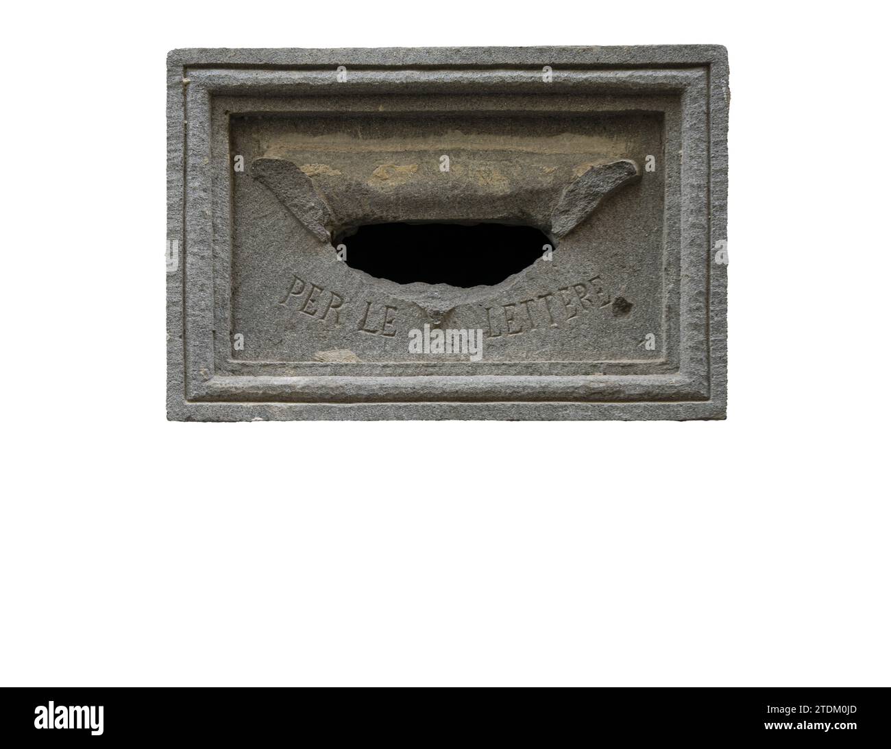 Ancienne boîte aux lettres à Florence, Italie avec un fond transparent Banque D'Images