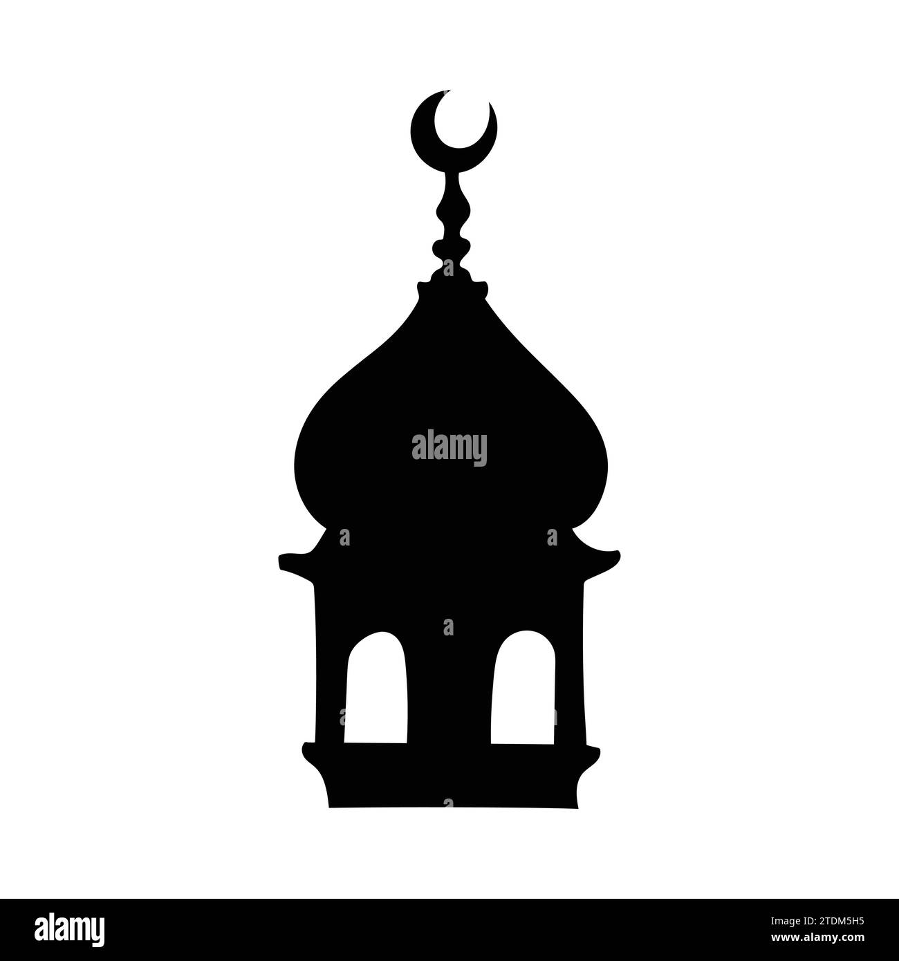 Doodle de mosquée musulmane isolé sur un fond blanc. Dessin vectoriel de contour noir simple. Esquissez à l'encre. Illustration de Vecteur