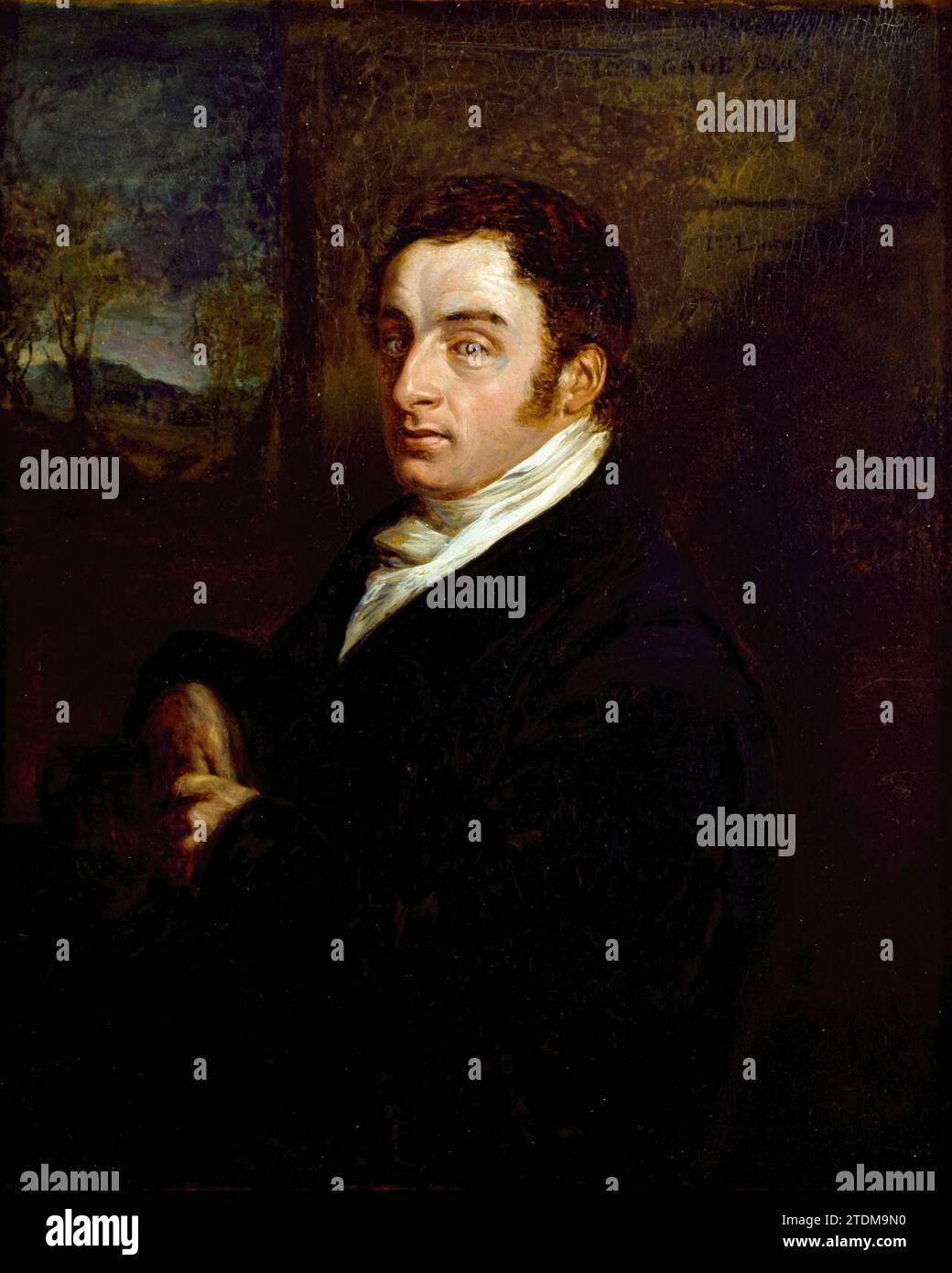 John Gage, portrait à l'huile sur carton par John Linnell, 1817 Banque D'Images