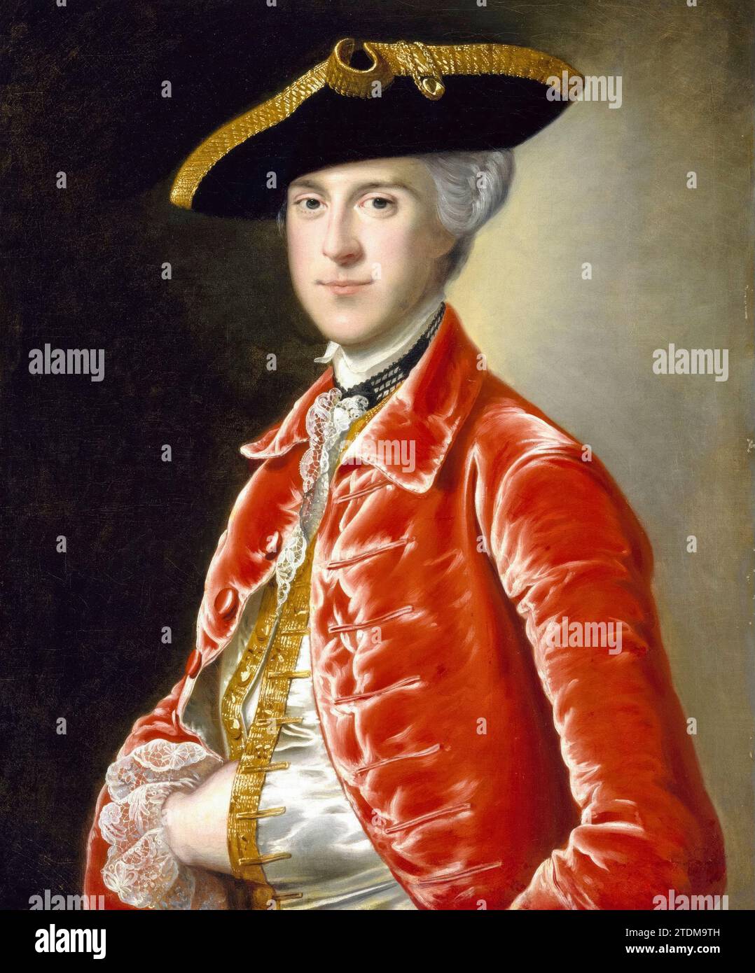 Joseph Wright de Derby, Portrait d'un gentleman, peinture à l'huile sur toile, 1755-1765 Banque D'Images