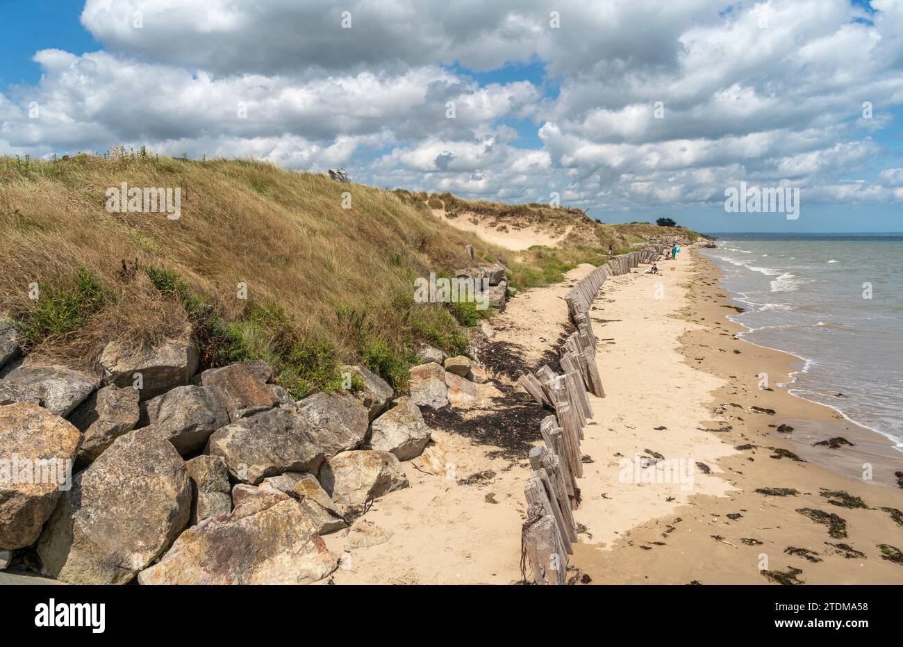 Paysage à Utah Beach qui était l'une des cinq zones de l'invasion alliée de la France occupée par les Allemands lors du débarquement de Normandie le 6 juin 1944, il est Banque D'Images