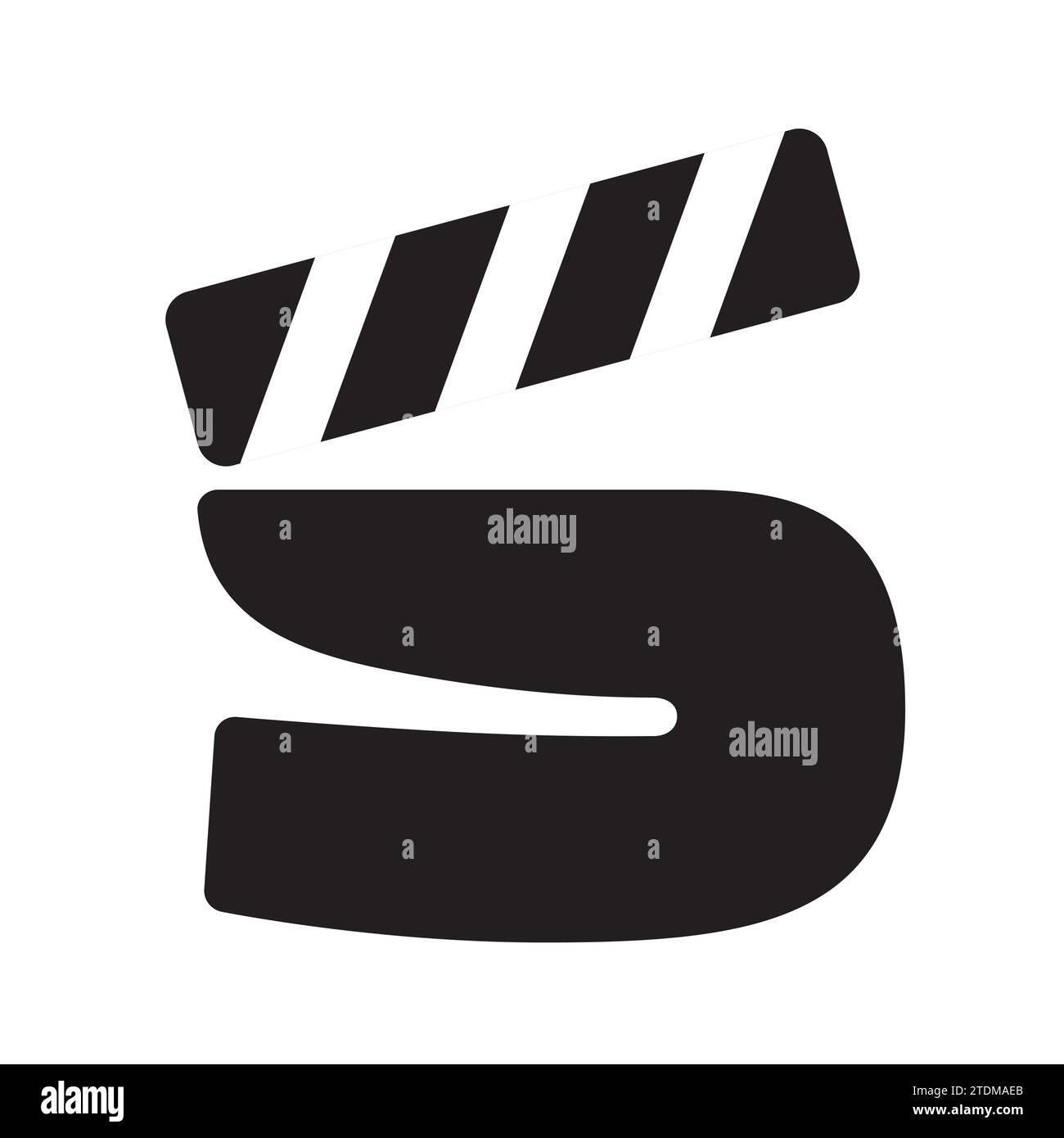 Film Clapperboard en forme de lettre S. Illustration de Vecteur
