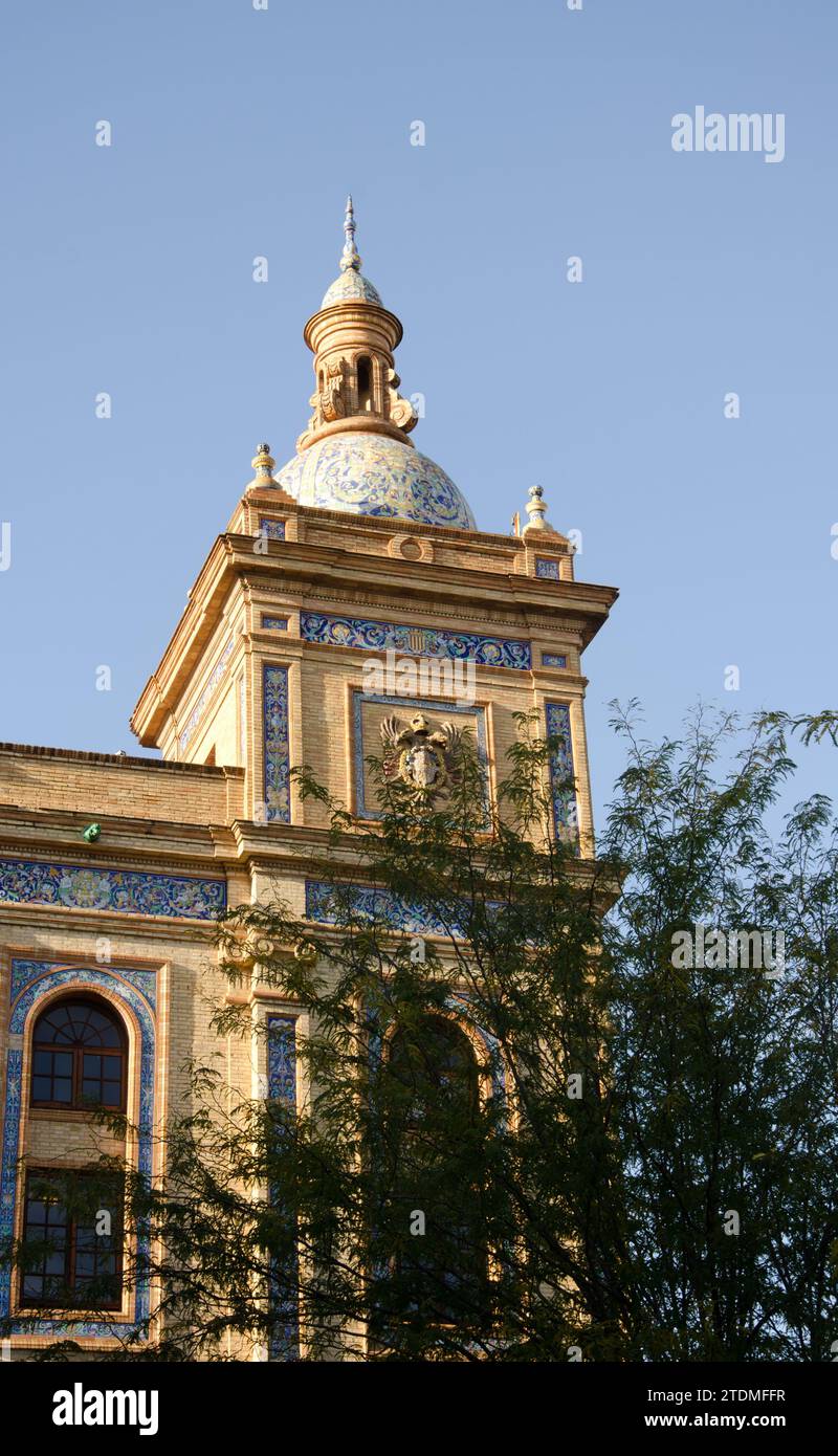 Détail du bâtiment général Capitania. Séville. Andalousie. Espagne. Banque D'Images