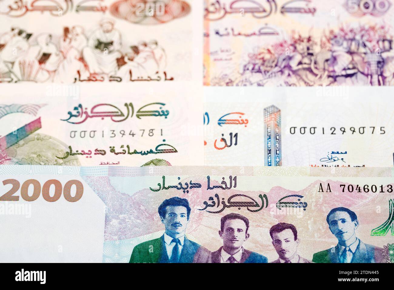 L'argent algérien - dinar un contexte d'affaires Banque D'Images