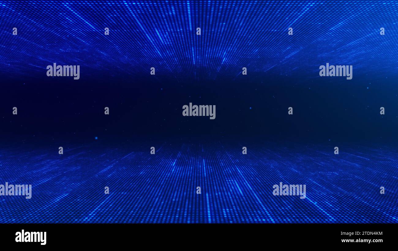 Flux de données de technologie abstraite grille lumineuse numérique bleue Banque D'Images
