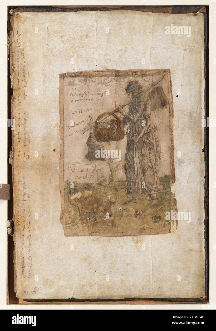 Une paysanne allant au marché 1948 par Anonymous, Italien, 15e siècle Banque D'Images