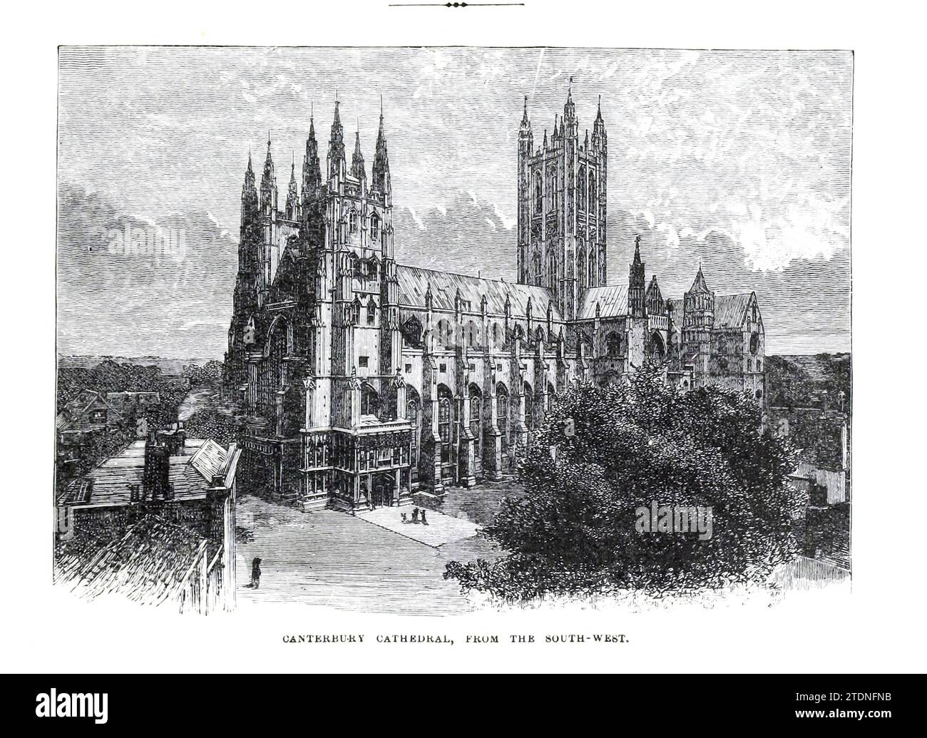 Cathédrale de Canterbury du Sud-Ouest extrait du livre ' Cathedrals, Abbayes and Churches of England and Wales : descriptive, Historical, pictural ' Volume 1 par Bonney, T. G. (Thomas George), 1833-1923 ; Publisher London : Cassell 1890 Banque D'Images