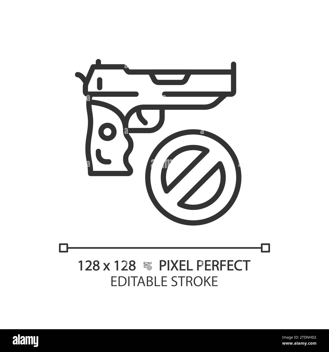 Icône de contrôle du pistolet noir simple et simple pixel 2D Illustration de Vecteur