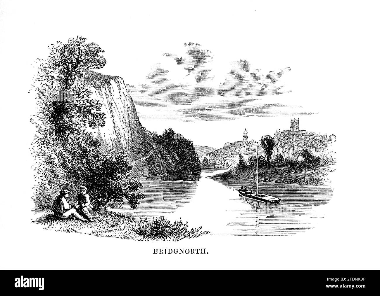 Bridgnorth est une ville et une paroisse civile du Shropshire, en Angleterre. Extrait du livre la vallée de la Severn : une série de croquis, descriptifs et picturaux, du cours de la Severn : contenant des notices de ses caractéristiques topographiques, industrielles et géologiques ; avec un regard sur ses associations historiques et légendaires par Randall, John, 1810-1910 Date de publication 1862 Éditeur J. S. Virtue Banque D'Images