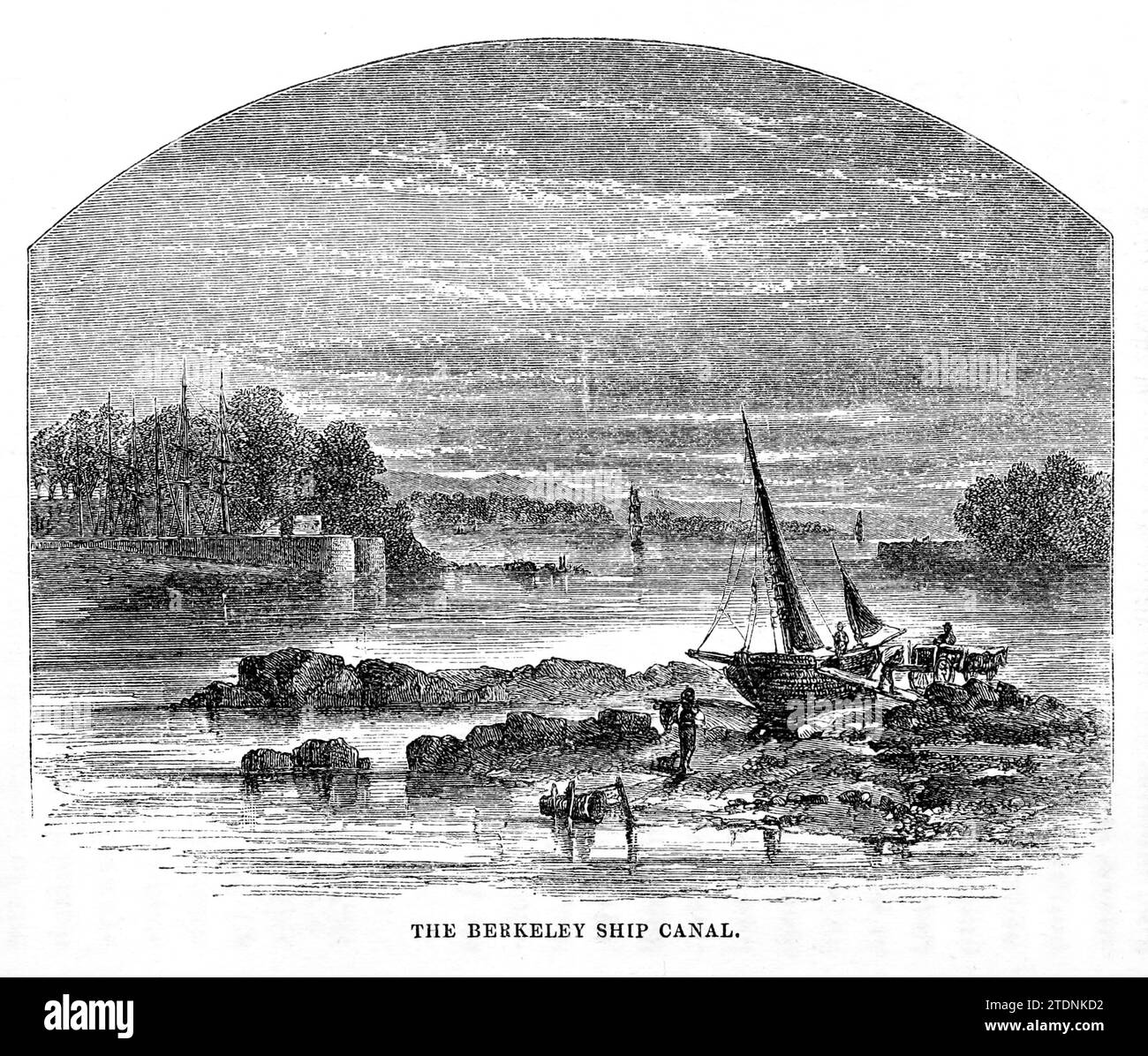 The Berkeley Ship Canal, tiré du livre The Severn Valley : a series of sketches, descriptive and pictural, of the course of the Severn : contenant des notices de ses caractéristiques topographiques, industrielles et géologiques; avec un regard sur ses associations historiques et légendaires par Randall, John, 1810-1910 Date de publication 1862 Éditeur J. S. Virtue Banque D'Images