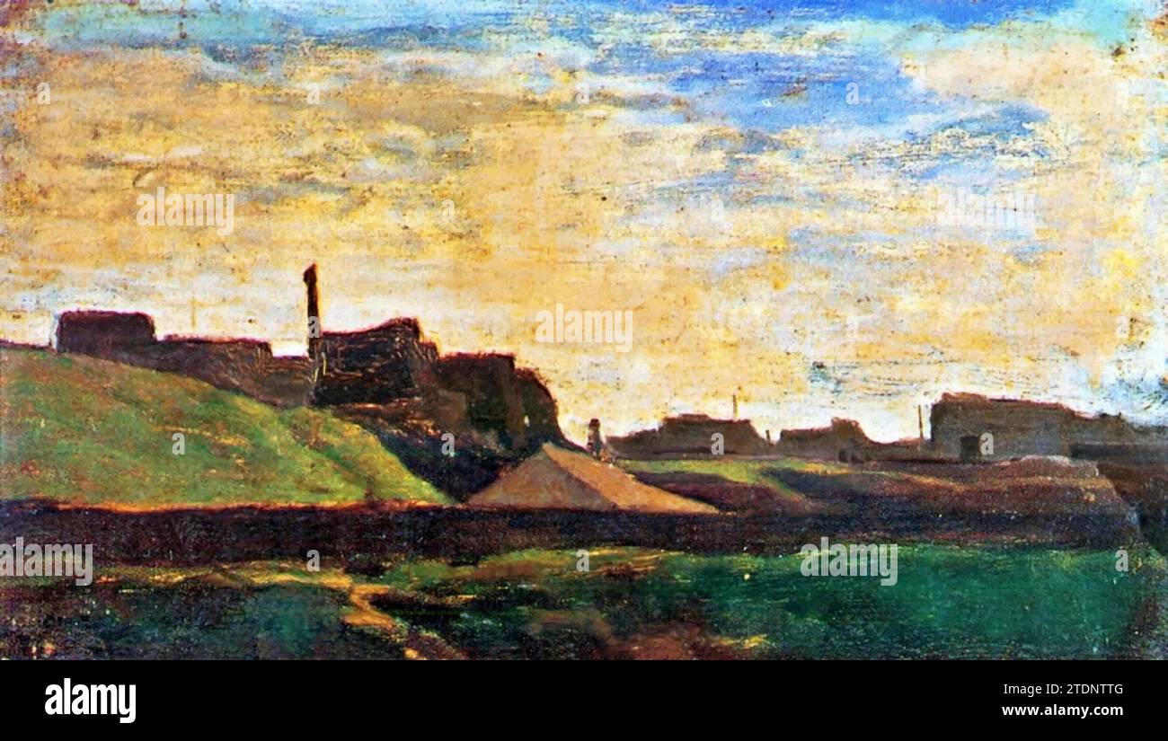 Paysage avec usines (peinture) de l'artiste Monet, Claude (1840-1926) / Français. Illustration de Vecteur