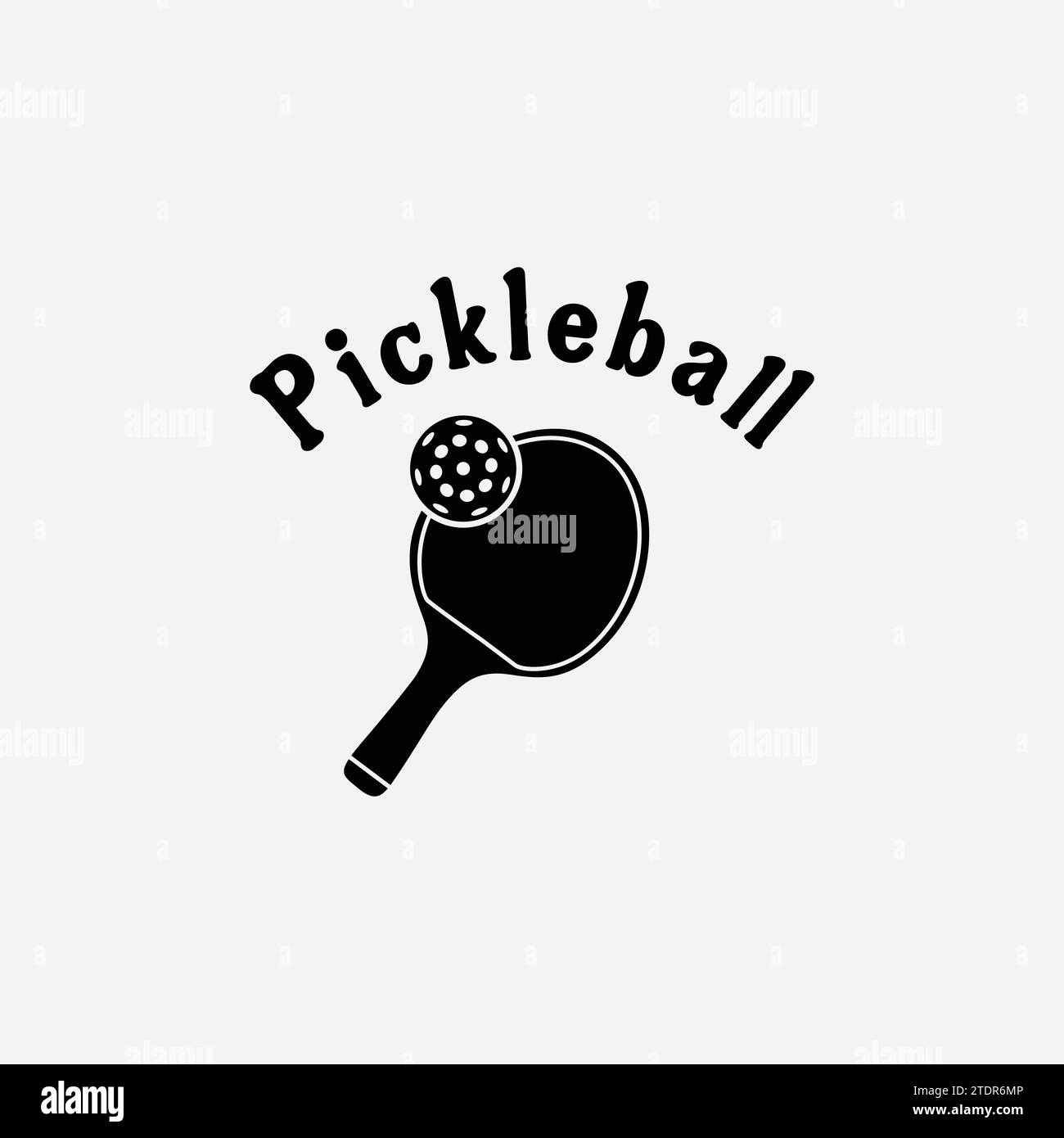 Icônes de pickleball et illustration de silhouette vectorielle de club de pickleball Illustration de Vecteur
