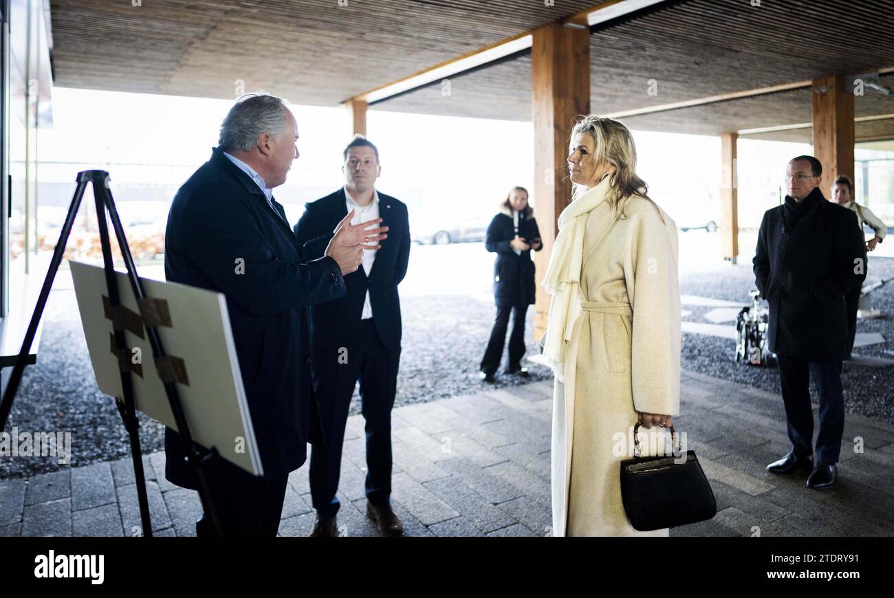 UTRECHT - Reine Maxima lors d'une visite de travail à HoutWerk I. Le bâtiment fournit des logements aux entreprises du secteur circulaire et numérique. ANP FREEK VAN DEN BERGH netherlands Out - belgique Out Banque D'Images