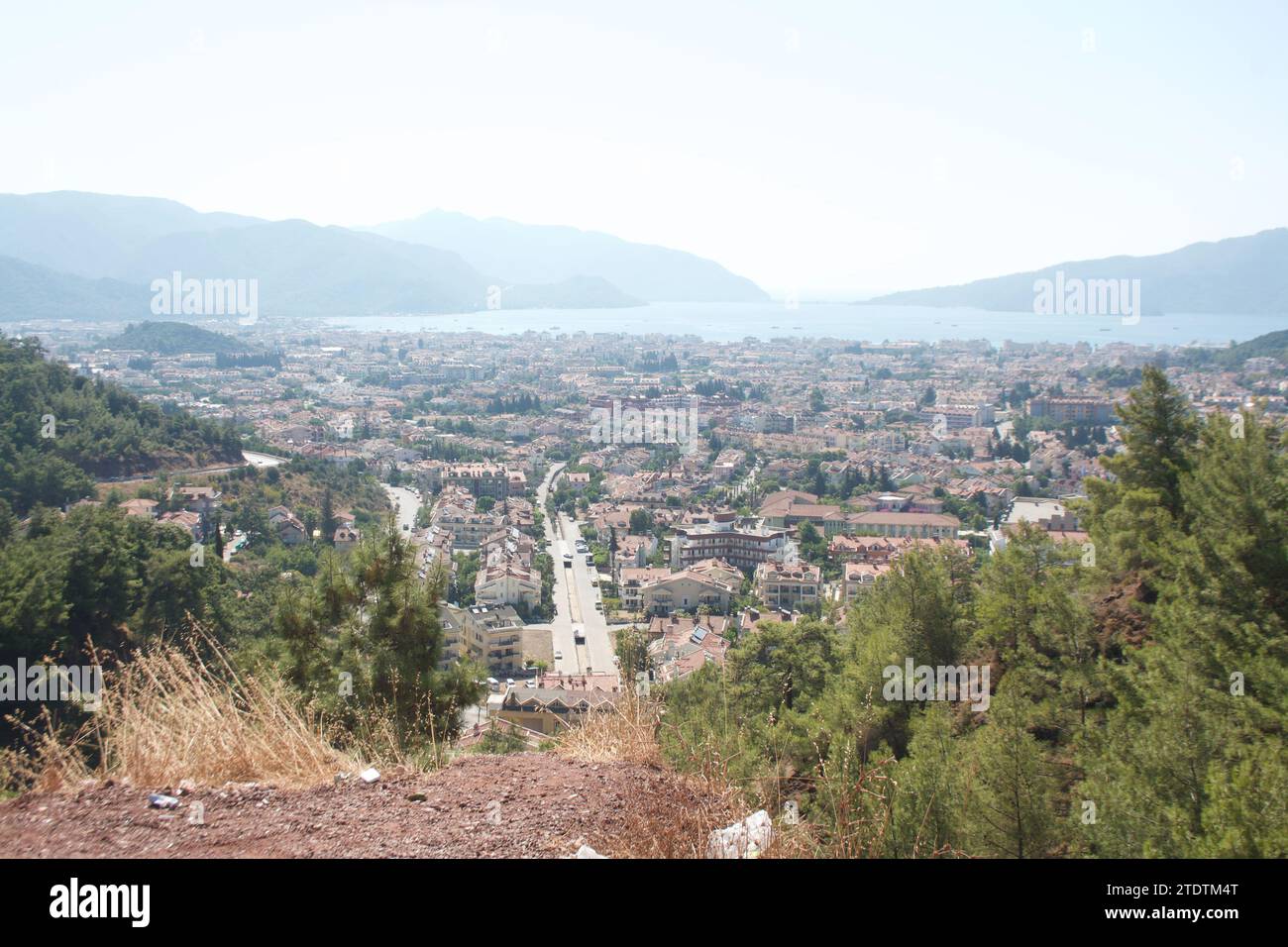 Une vue depuis une colline de la province de Mugla, Turquie Banque D'Images