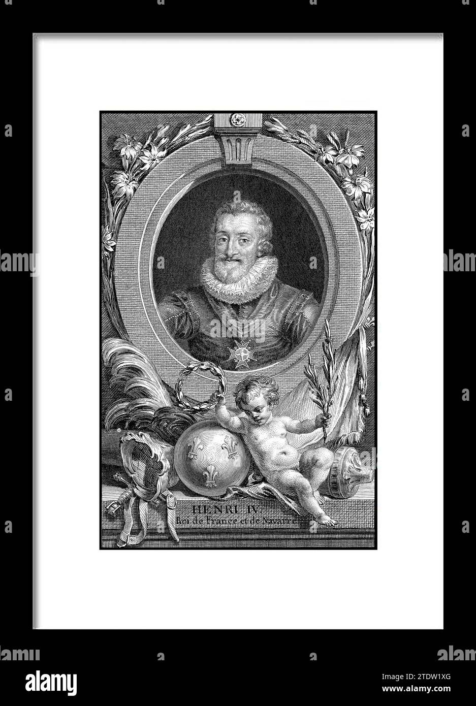 Portrait d'Henri IV Augustin de Saint-Aubin (français, Paris 1736-1807 Paris) d'après Frans Pourbus le Jeune (néerlandais, Anvers 1569-1622 Paris) Banque D'Images