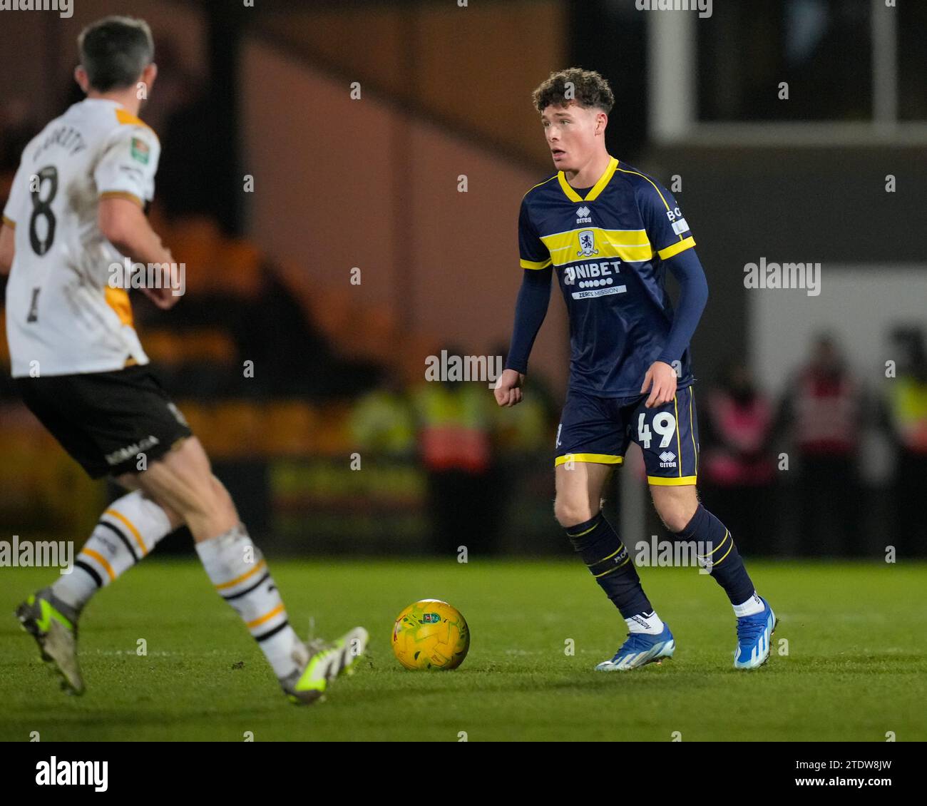 Burslem, Royaume-Uni. 31 août 2023. Law McCabe #49 de Middlesbrough lors du match de finale de la Carabao Cup Port Vale vs Middlesbrough à Vale Park, Burslem, Royaume-Uni, le 19 décembre 2023 (photo Steve Flynn/News Images) à Burslem, Royaume-Uni le 8/31/2023. (Photo Steve Flynn/News Images/Sipa USA) crédit : SIPA USA/Alamy Live News Banque D'Images