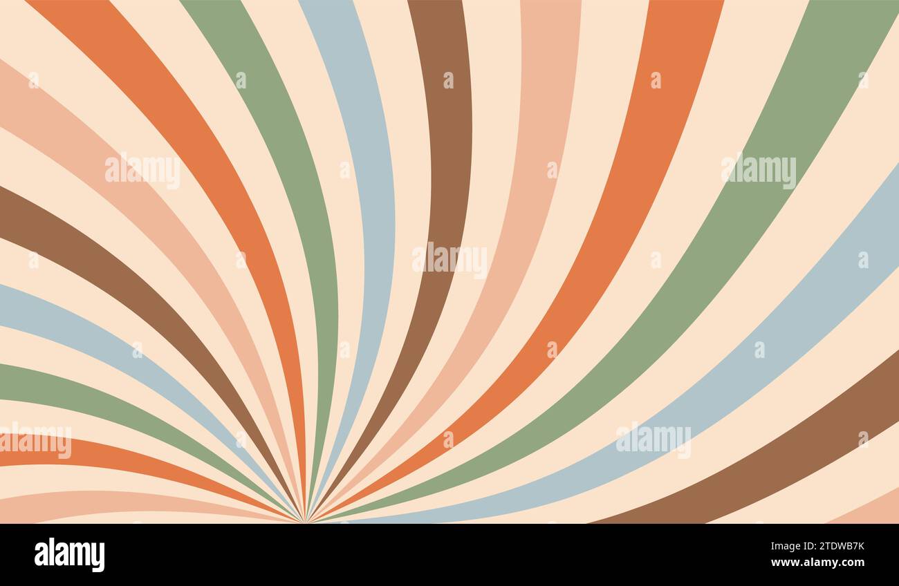 Fond groovy. Modèle y2k. Texture rétro torsadée. Onde circulaire trippy. Couleur pastel de rayon de soleil vintage pour l'impression de conception. Hippy Swirl. Style ondulé des années 70 Illustration de Vecteur