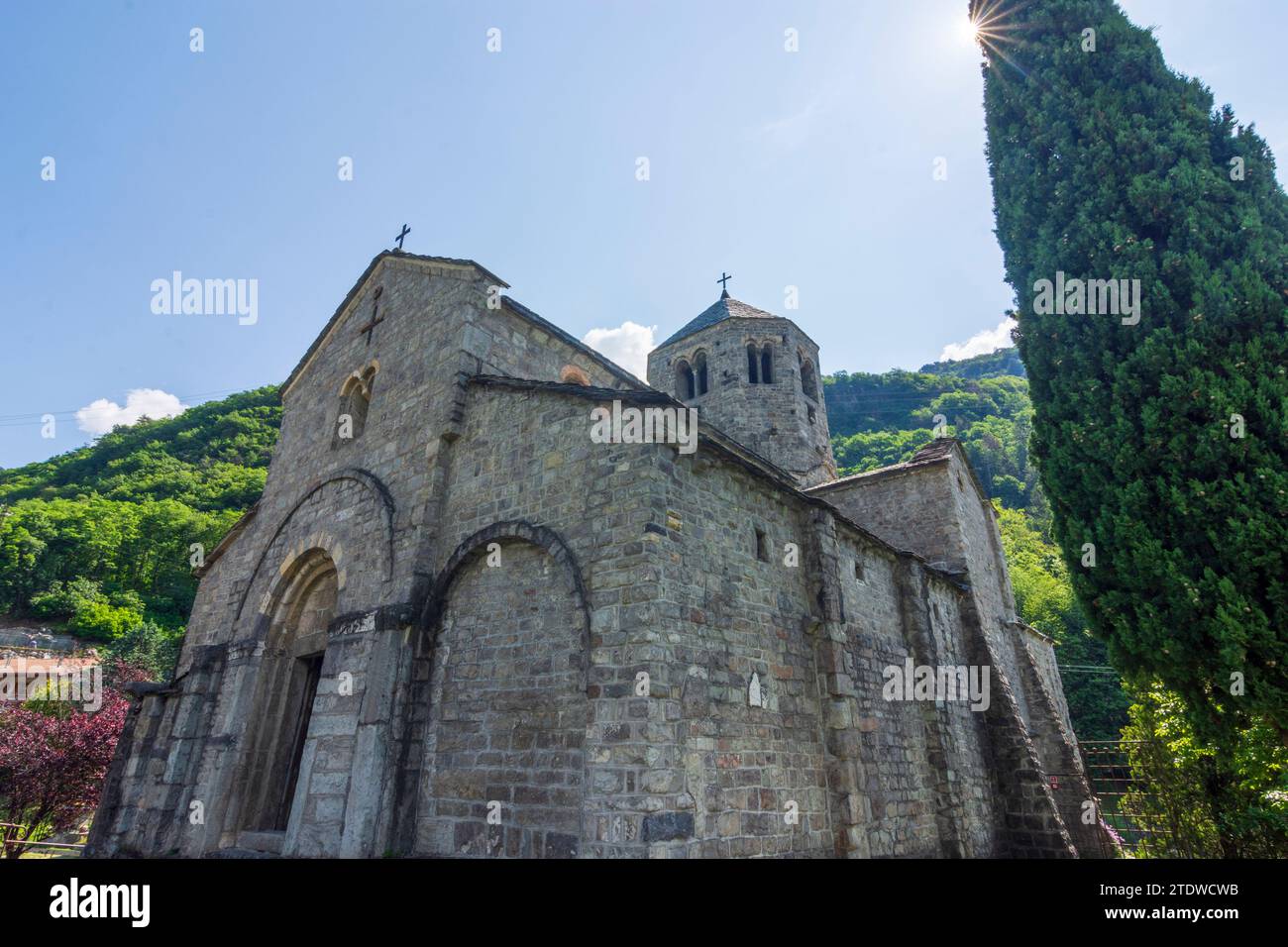 Capo di Ponte : Abbaye Monastero di San Salvatore, architecture romane à Brescia, Lombardie, Lombardie, Italie Banque D'Images