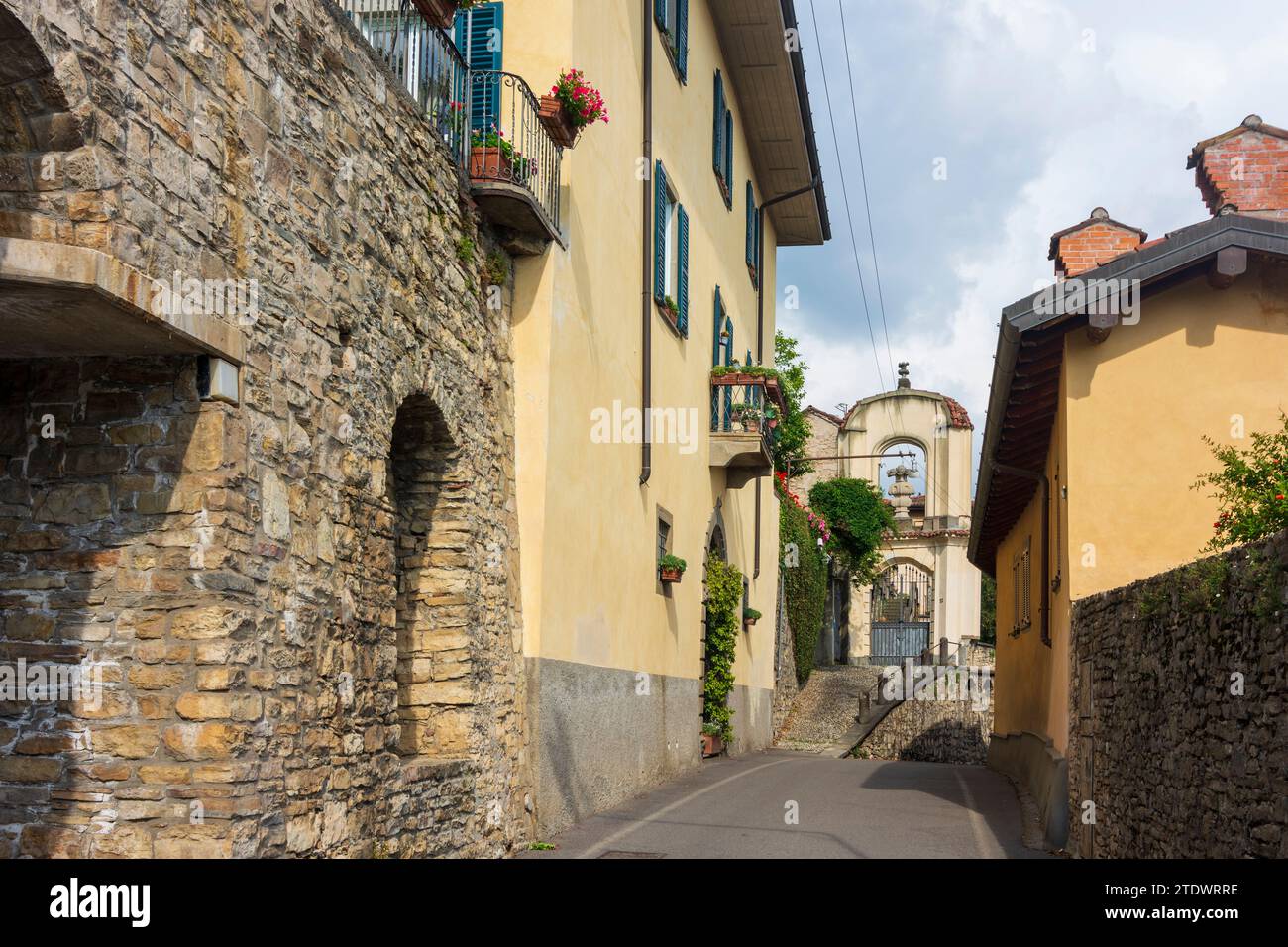 Bergame : quartier Santa Grata à Bergame, Lombardie, Lombardie, Italie Banque D'Images