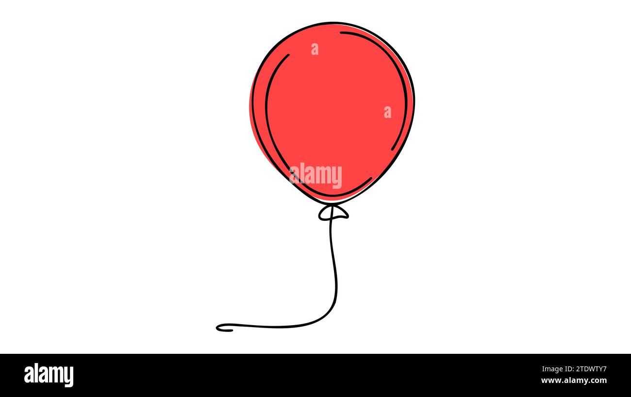 Bulle de dessin au trait continu unique. Concept cadeau festif des fêtes. Illustration de Vecteur