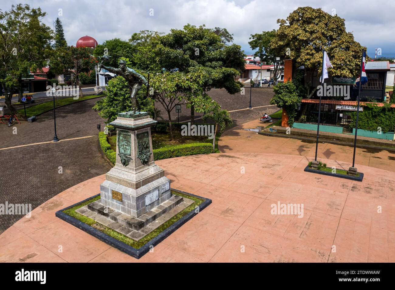 Vue aérienne du monument Juan Santamaria à Alajuela Costa Rica Banque D'Images Vue aérienne du monument Juan Santamaria à Alajuela Costa Rica Banque D'Images