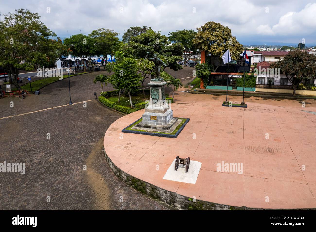 Vue aérienne du monument Juan Santamaria à Alajuela Costa Rica Banque D'Images Vue aérienne du monument Juan Santamaria à Alajuela Costa Rica Banque D'Images