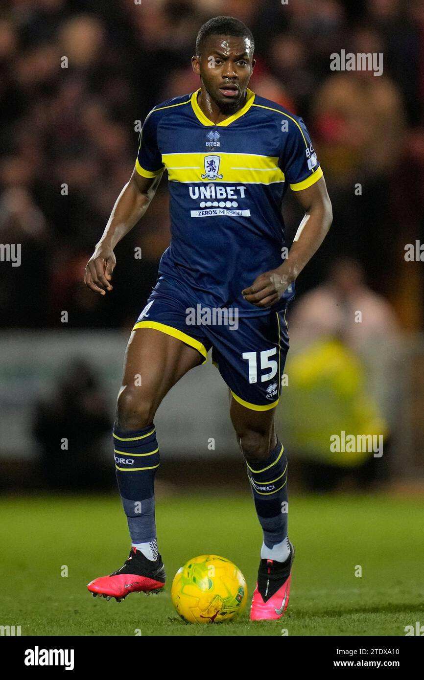 Burslem, Royaume-Uni. 31 août 2023. Anfernee Dijksteel #15 de Middlesbrough lors du match de finale de la Carabao Cup Port Vale vs Middlesbrough à Vale Park, Burslem, Royaume-Uni, le 19 décembre 2023 (photo Steve Flynn/News Images) à Burslem, Royaume-Uni le 8/31/2023. (Photo Steve Flynn/News Images/Sipa USA) crédit : SIPA USA/Alamy Live News Banque D'Images