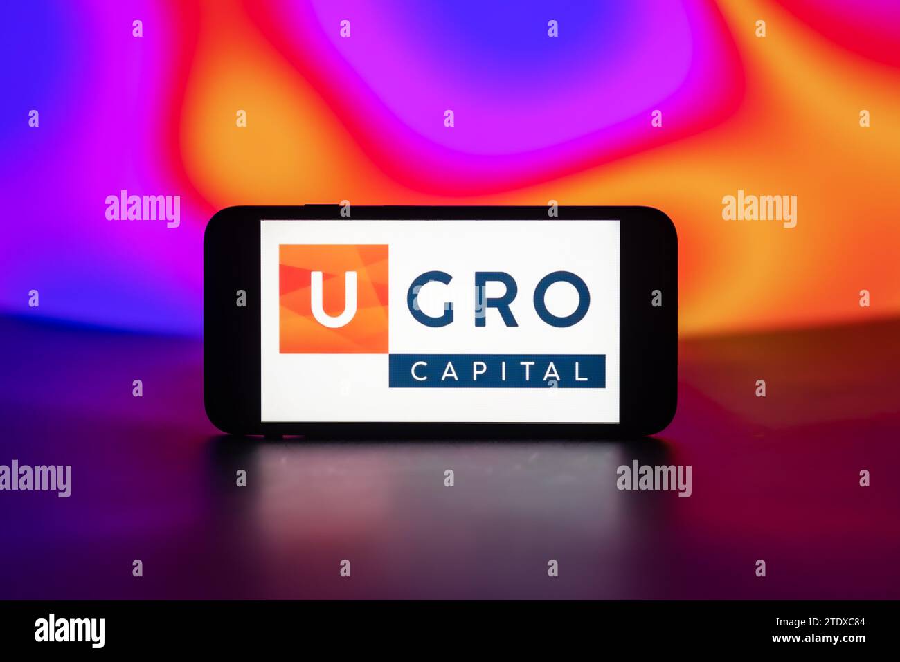 Inde. 19 décembre 2023. Sur cette photo, le logo UGRO majuscule est affiché sur un écran de téléphone portable. (Photo Idrees Abbas/SOPA Images/Sipa USA) *** strictement à des fins éditoriales *** crédit : SIPA USA/Alamy Live News Banque D'Images