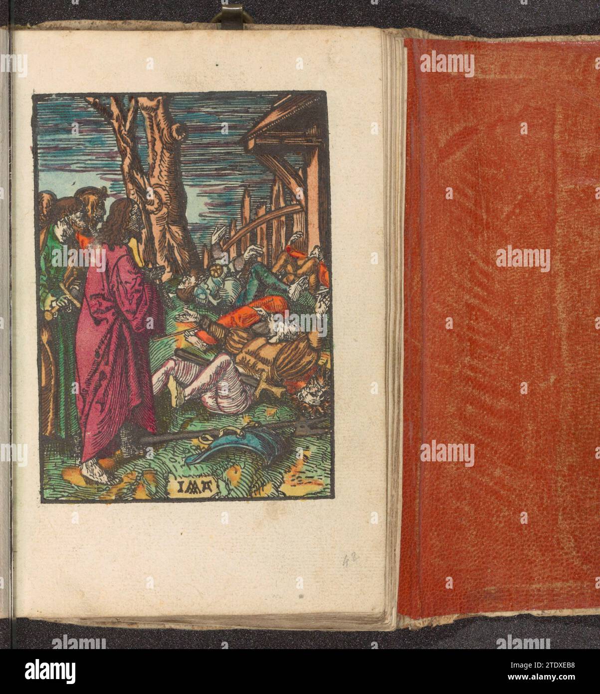 Christ est familier avec et les soldats tombent à terre, c. 1530 dans le Hof de Getsémane, Christ dit qui il est et les soldats tombent sur le sol. Derrière Christ se trouve Pierre avec son épée à la main. L'impression fait partie d'un livre. Journal d'Amsterdam dans le Hof de Getsemane, Christ raconte qui il est et les soldats tombent sur le sol. Derrière Christ se trouve Pierre avec son épée à la main. L'impression fait partie d'un livre. Journal d'Amsterdam Banque D'Images
