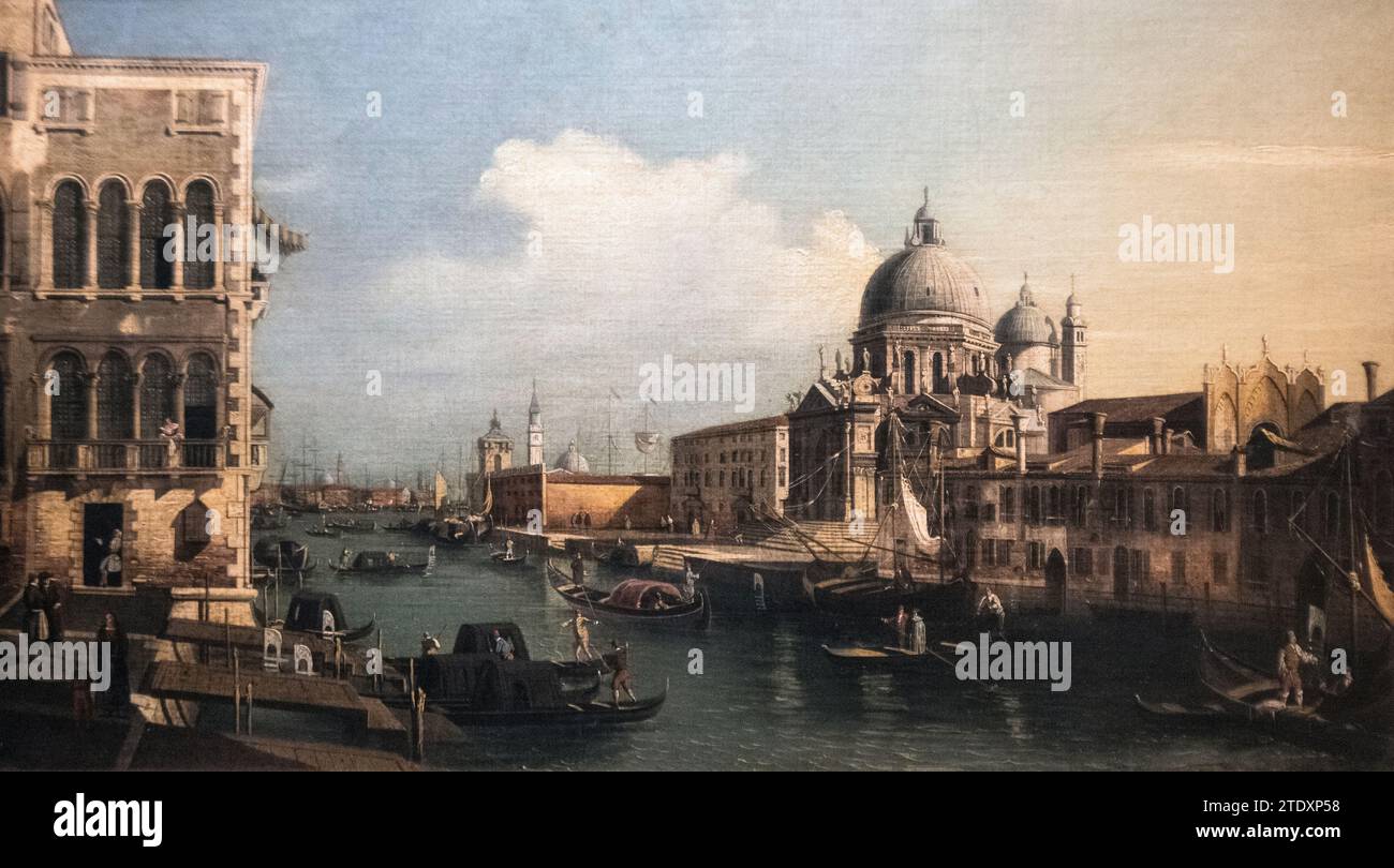 Canaletto : 'le Grand Canal avec Santa Maria della Salute' (1732-33) Banque D'Images