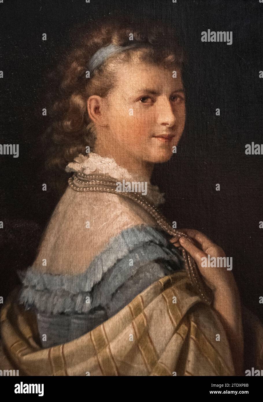 Friederich Von Amerling : 'Portrait d'une jeune femme' (19e siècle) Banque D'Images