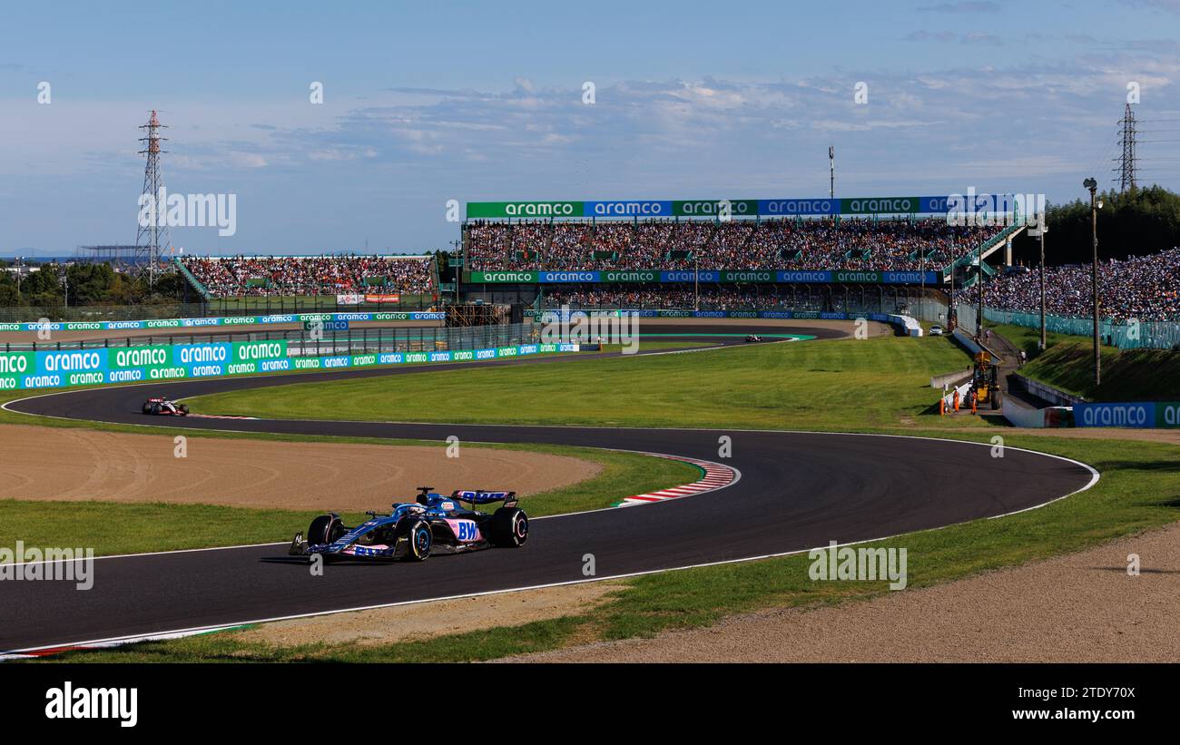 Suzuka Grand Prix circuit, 20 décembre 2023 : Esteban Ocon (FRA) de l'équipe Alpine lors du Grand Prix de Formule 1 du Japon 2023. Banque D'Images