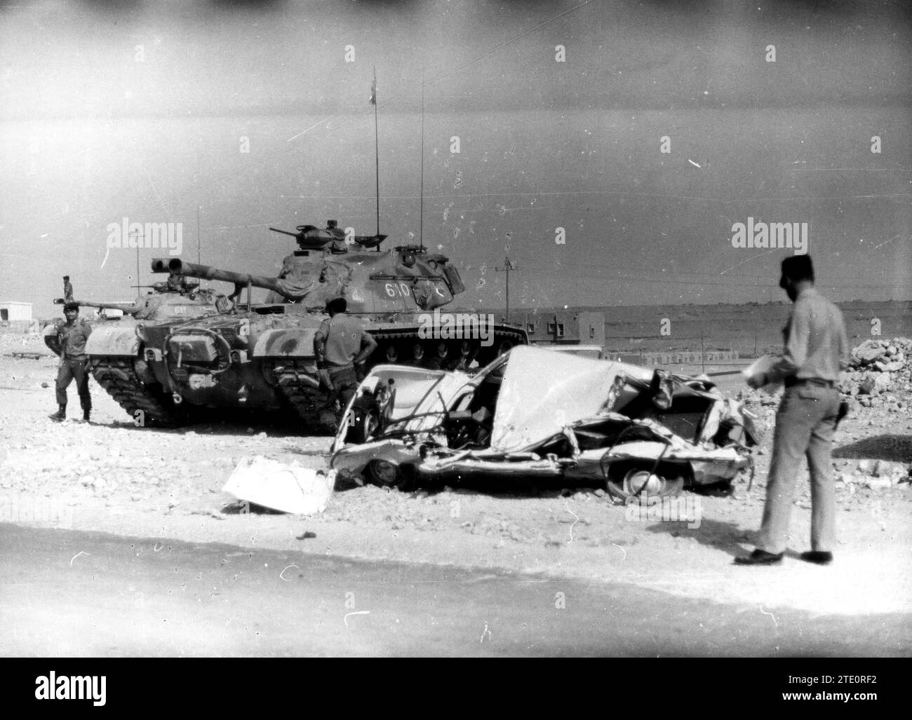 10/29/1975. Surveillance militaire en raison du couvre-feu d'Aaiun. Crédit : Album / Archivo ABC Banque D'Images