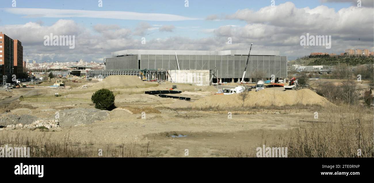 01/28/2009. Madrid 1-29-09, œuvres de la Caja Mágica dans le quartier de San Fermín, à côté de Manzanares. Photo : Sigefredo. Archdc. Crédit : Album / Archivo ABC / Sigefredo Camarero Banque D'Images