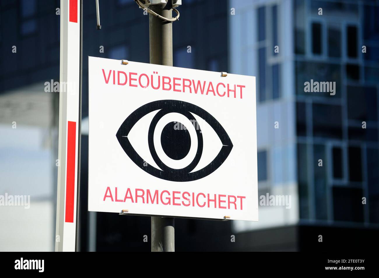 Panneau sécurisé d'alarme sous surveillance vidéo Banque D'Images