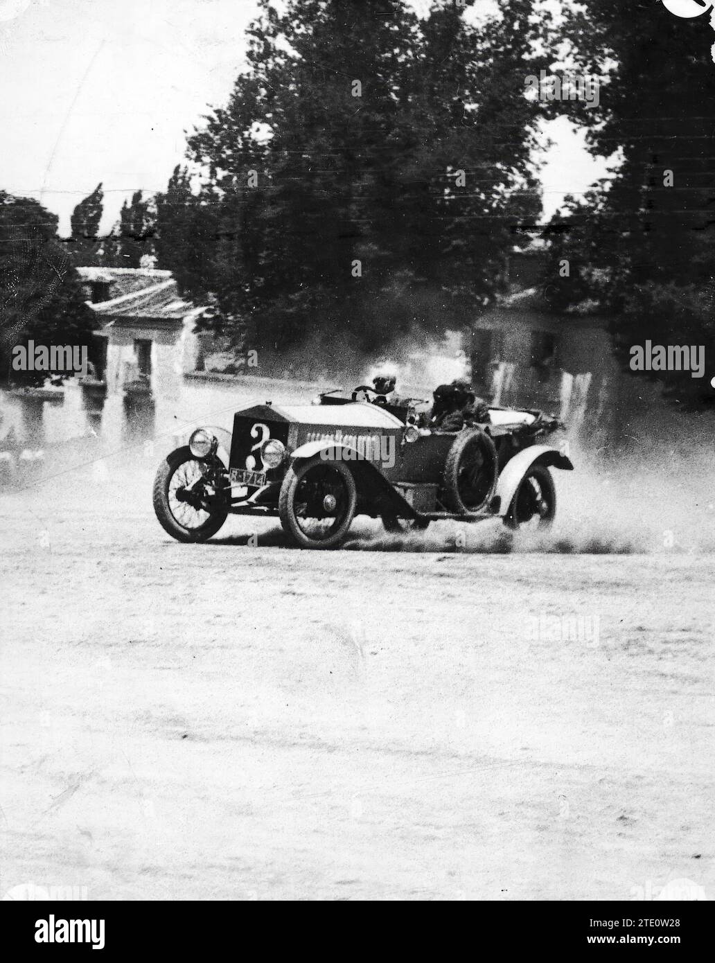 06/14/1913. Voiture numéro 3 pilotée par George Eric Platford, qui a remporté le deuxième prix. Crédit : Album / Archivo ABC / Francisco Goñi Banque D'Images