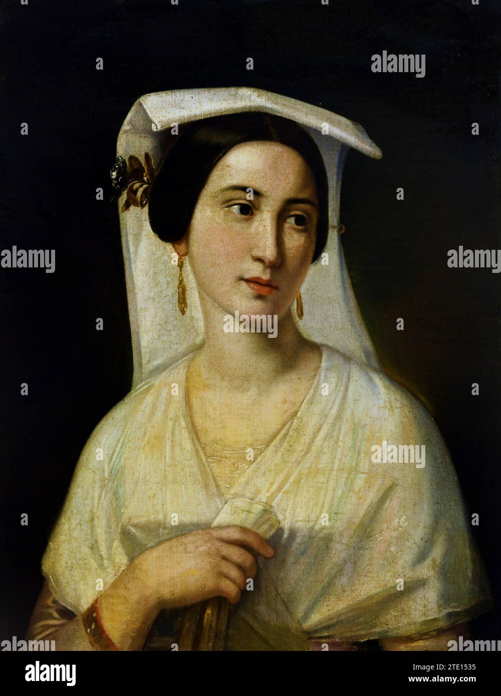 Pachis Charalambos (1844 - 1891) Corfiot Girl Painting 19WR-20th Century, National Gallery, Athènes, Grèce. Banque D'Images