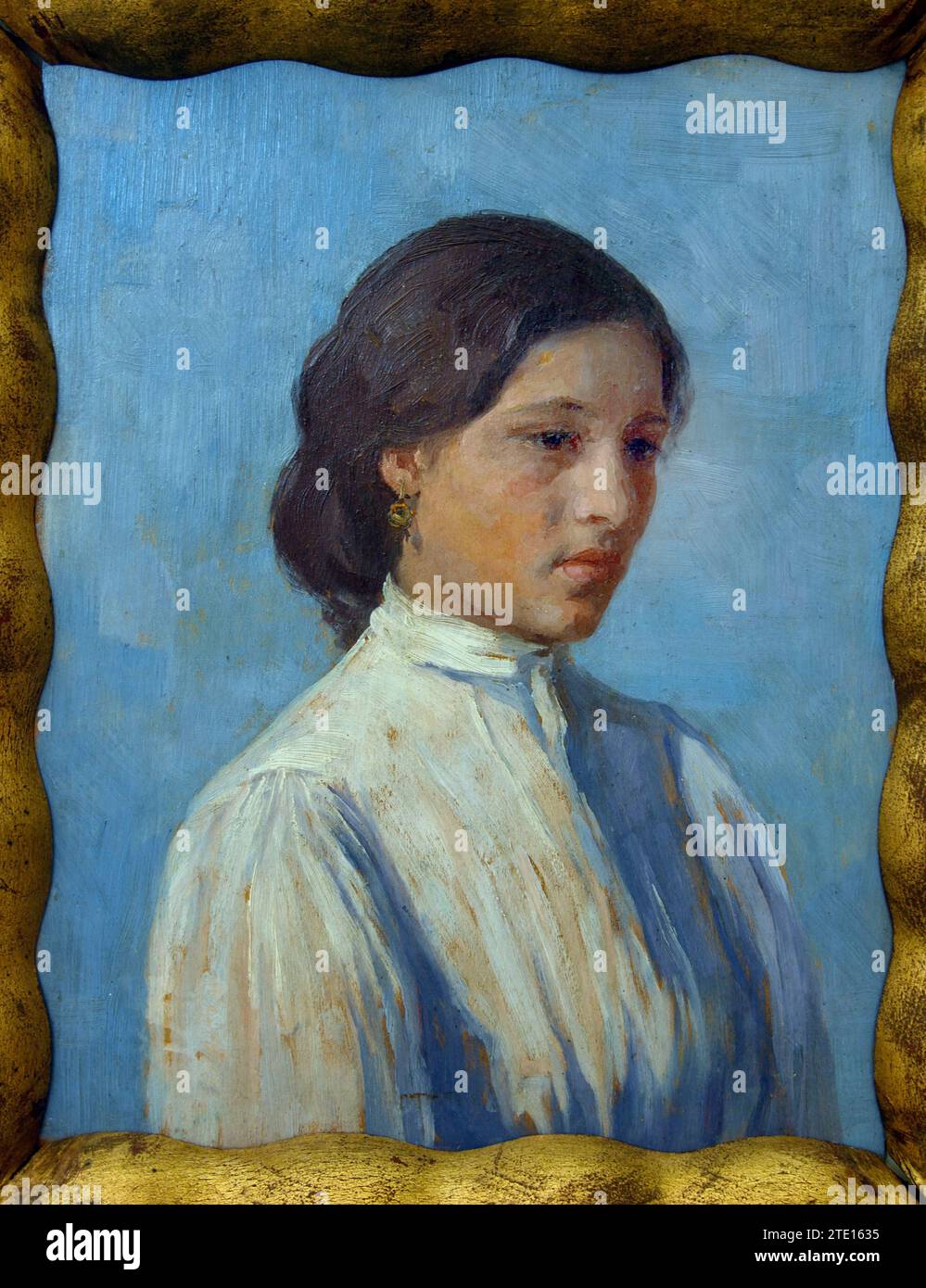 Focas Odysseas (1857 - 1946) Portrait d'une peinture de femme 19RBR-20e siècle, Galerie nationale, Athènes, Grèce. Banque D'Images