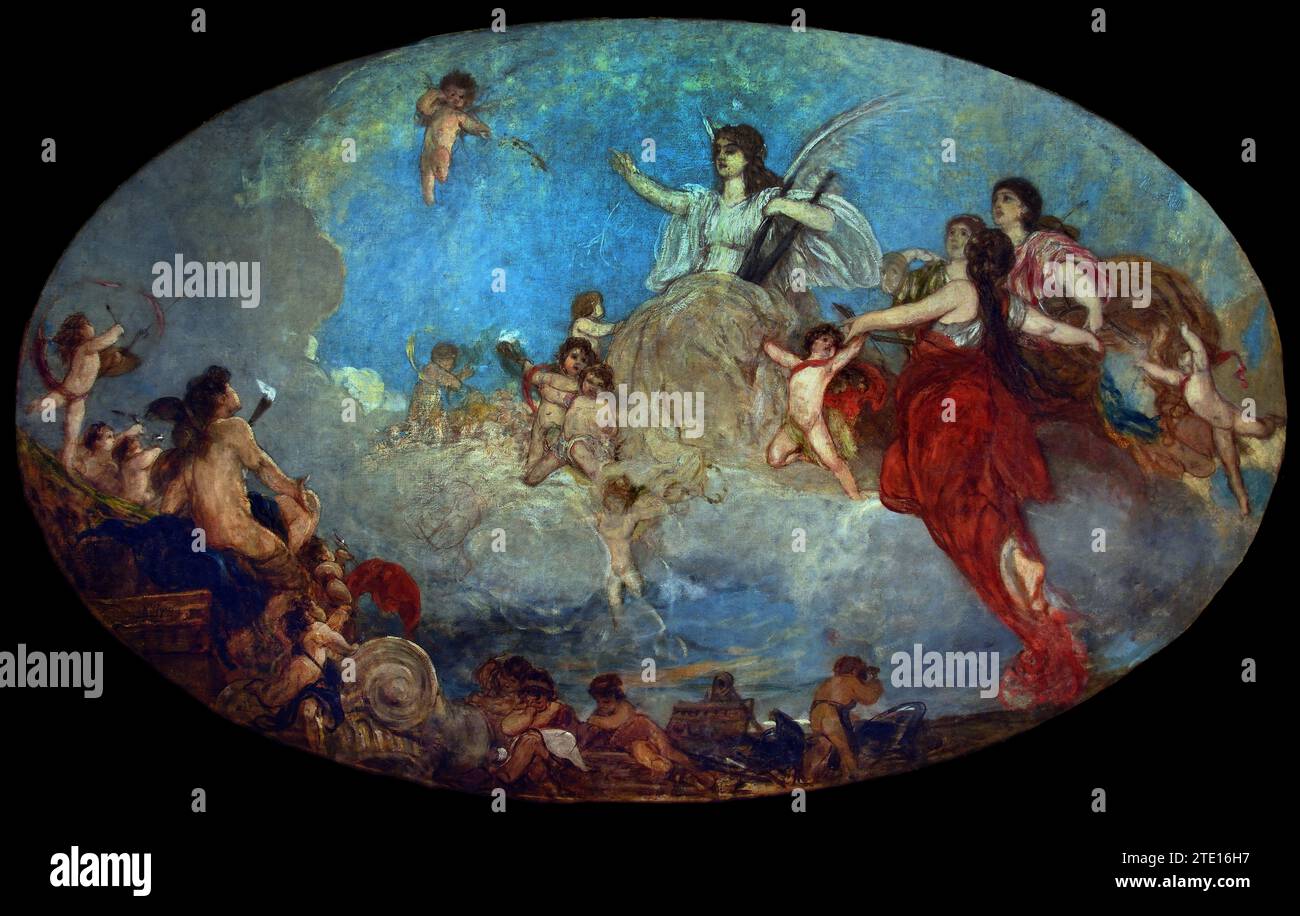 Gyzis Nikolaos (1842 - 1901) les Arts libéraux et leurs esprits, 1878 - 1880 peinture 19RTP-20th Century, Galerie nationale, Athènes, Grèce. Banque D'Images