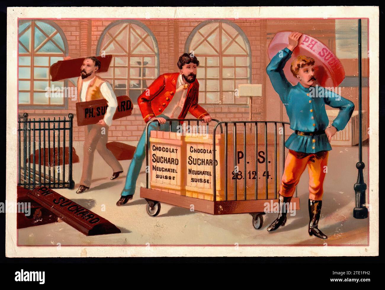 Scènes avec chocolat 003 - Vintage Suchard Tradecard su009 Illustration Banque D'Images