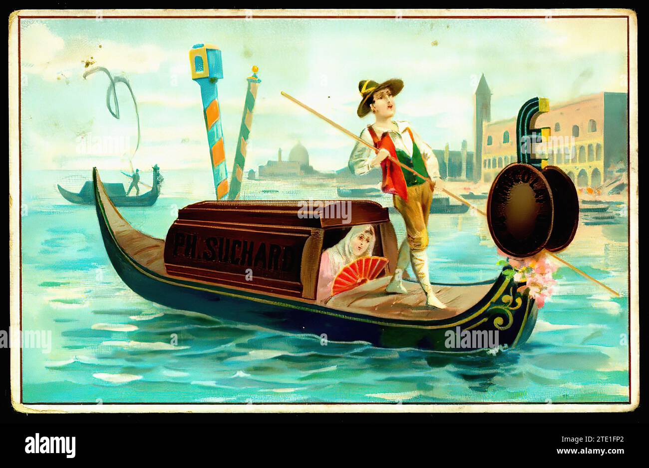 Suchard Chocolate - Illustration de Tradecard française vintage Banque D'Images