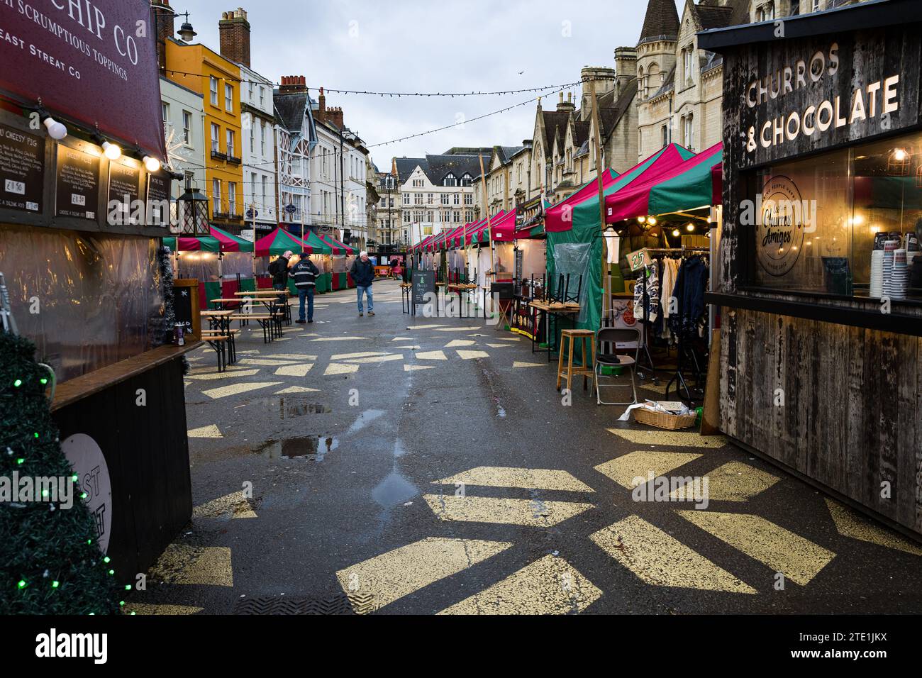 Marché de Noël, Broad Street, Oxford, Angleterre Banque D'Images